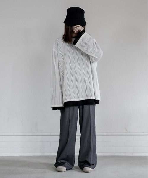 セール】jacquard long sleeve 綯（Tシャツ/カットソー