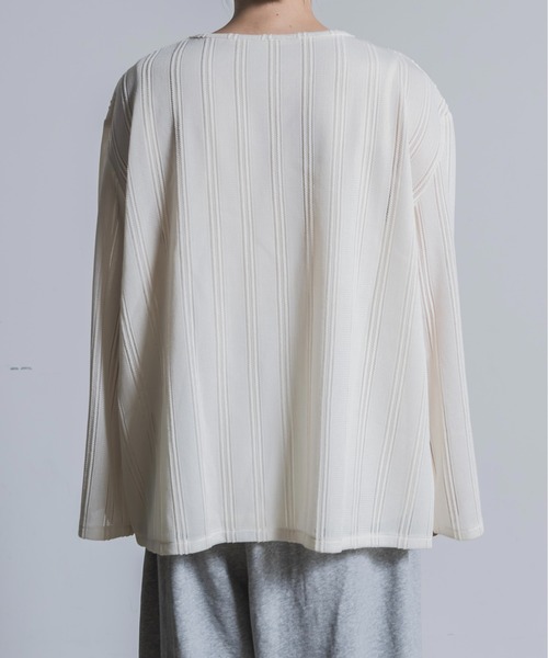 Utusiyo（ウツシヨ）の「jacquard long sleeve 綯（Tシャツ/カットソー・メンズ・アイボリー/ブラック・FREE）」の16枚目の写真