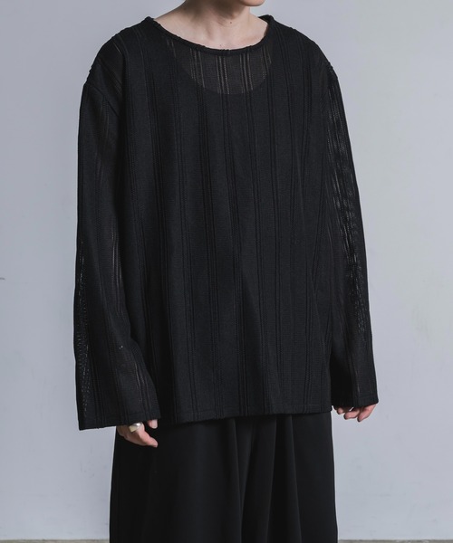 Utusiyo（ウツシヨ）の「jacquard long sleeve 綯（Tシャツ/カットソー・メンズ・アイボリー/ブラック・FREE）」の22枚目の写真