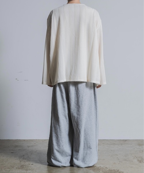 Utusiyo（ウツシヨ）の「jacquard long sleeve 綯（Tシャツ/カットソー・メンズ・アイボリー/ブラック・FREE）」の19枚目の写真