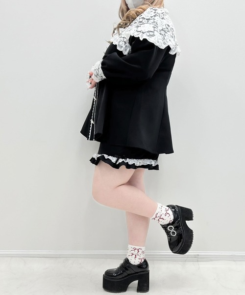 Dear my love whip キラハートビジューレースフリルセットアップ キラキラハートビジューレース重ねフリルセットアップ