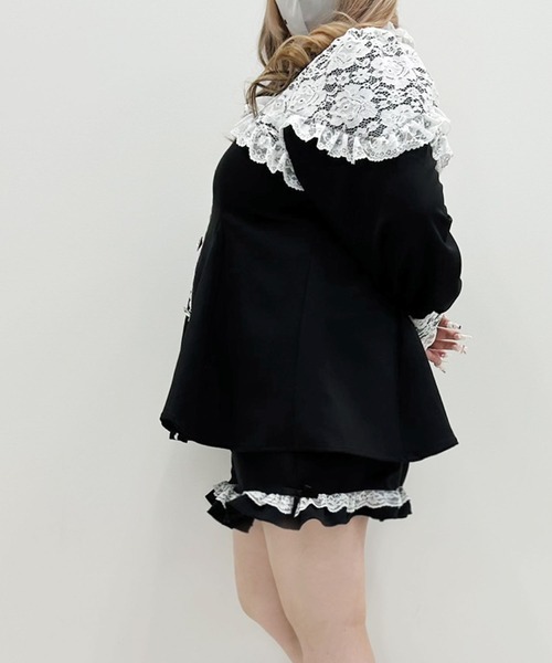 キラキラハートビジューレース重ねフリルセットアップ（セットアップ