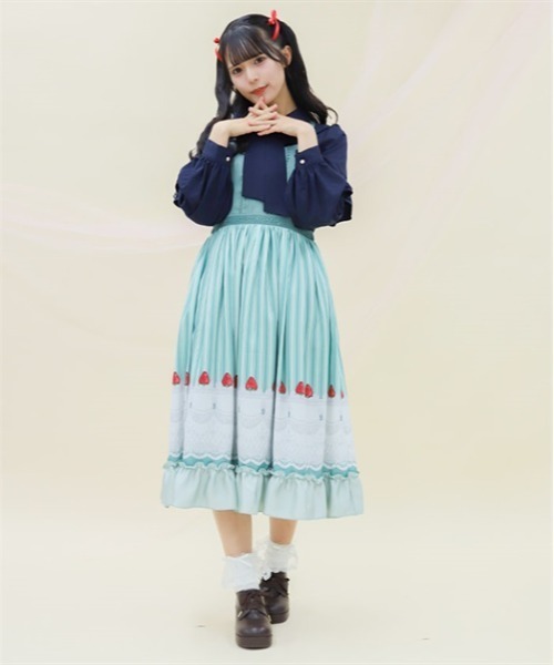 axes femme POETIQUE（アクシーズファムポエティック）の「ガトー・フレーズフリルワンピース（ワンピース・レディース・ピンク/グリーン/キナリ・MEDIUM）」の6枚目の写真