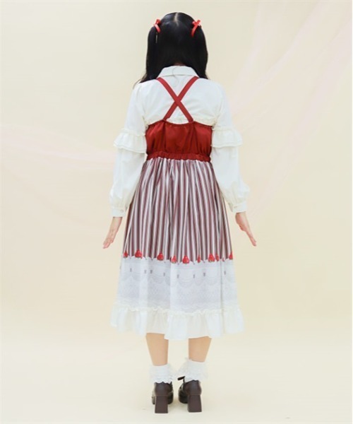 axes femme POETIQUE（アクシーズファムポエティック）の「ガトー・フレーズフリルワンピース（ワンピース・レディース・ピンク/グリーン/キナリ・MEDIUM）」の8枚目の写真