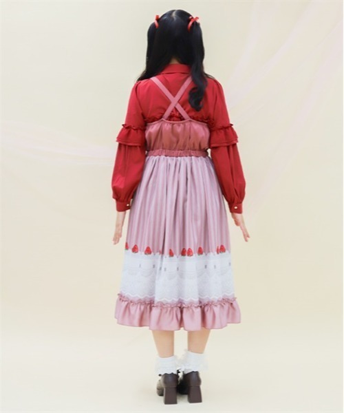 axes femme POETIQUE（アクシーズファムポエティック）の「ガトー・フレーズフリルワンピース（ワンピース・レディース・ピンク/グリーン/キナリ・MEDIUM）」の11枚目の写真