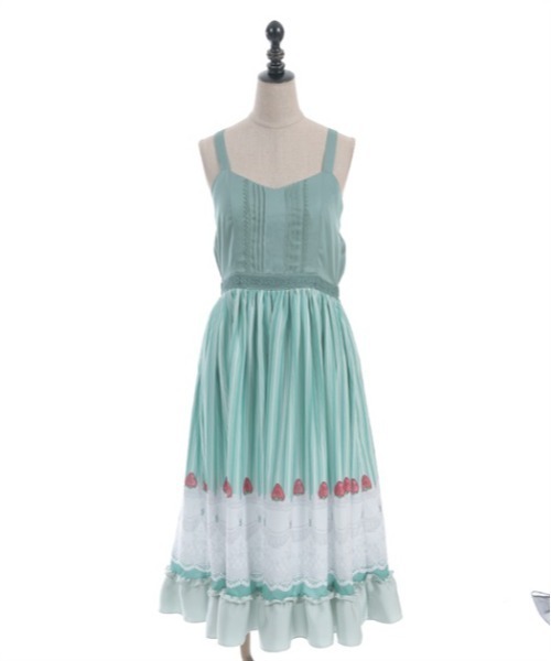 axes femme POETIQUE（アクシーズファムポエティック）の「ガトー・フレーズフリルワンピース（ワンピース・レディース・ピンク/グリーン/キナリ・MEDIUM）」の14枚目の写真