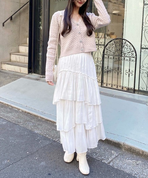 INGNI（イング）の「ランダムティアードスカート（スカート・レディース・ブラック/オフホワイト/ブルー系・FREE）」の9枚目の写真