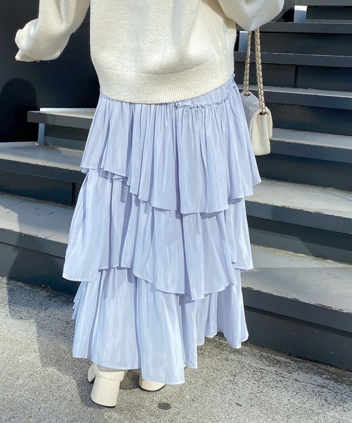 INGNI（イング）の「ランダムティアードスカート（スカート・レディース・ブラック/オフホワイト/ブルー系・FREE）」の18枚目の写真