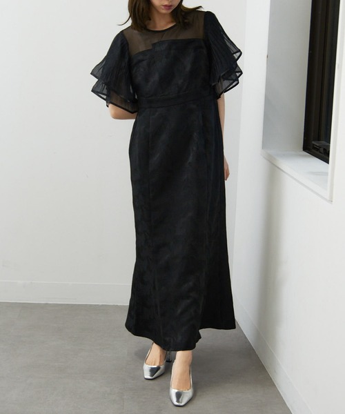 MAISON BREEZE（メゾンブリーズ）の「【MAISON BREEZE】プリーツフレアースリーブワンピース 結婚式 二次会 パーティー フォーマル オケージョン trc（ワンピース・レディース・ブラック/グレー・FREE）」の6枚目の写真