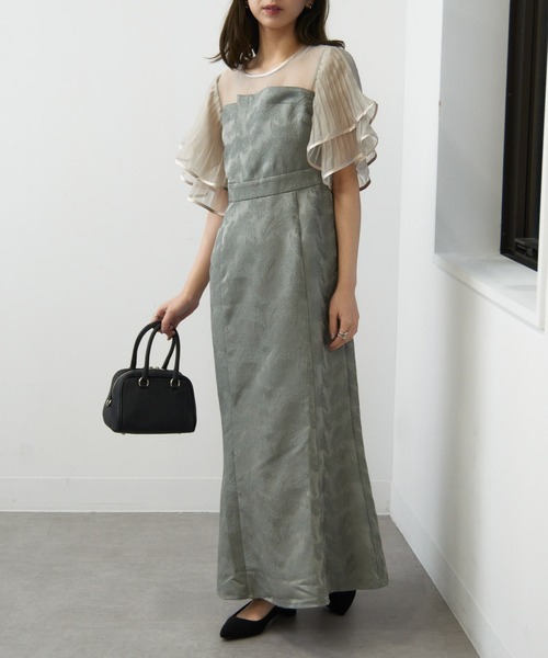 MAISON BREEZE（メゾンブリーズ）の「【MAISON BREEZE】プリーツフレアースリーブワンピース 結婚式 二次会 パーティー フォーマル オケージョン trc（ワンピース・レディース・ブラック/グレー・FREE）」の11枚目の写真