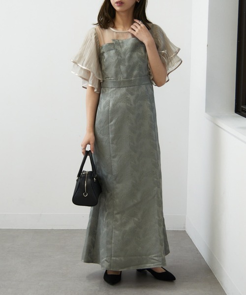 MAISON BREEZE（メゾンブリーズ）の「【MAISON BREEZE】プリーツフレアースリーブワンピース 結婚式 二次会 パーティー フォーマル オケージョン trc（ワンピース・レディース・ブラック/グレー・FREE）」の12枚目の写真