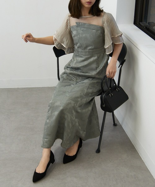 MAISON BREEZE（メゾンブリーズ）の「【MAISON BREEZE】プリーツフレアースリーブワンピース 結婚式 二次会 パーティー フォーマル オケージョン trc（ワンピース・レディース・ブラック/グレー・FREE）」の10枚目の写真