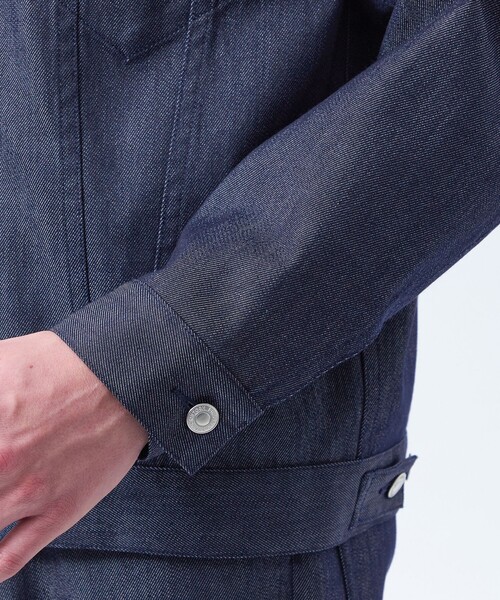 MACKINTOSH PHILOSOPHY（ﾏｯｷﾝﾄｯｼｭ ﾌｨﾛｿﾌｨｰ）の「ナイロンチノ/ポリエステルデニム スタンドカラージャケット（ブルゾン・メンズ・ベージュ系その他2/ネイビー・38/40/42）」の9枚目の写真