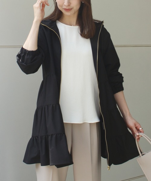 INCEDE（インシード）の「フード付きティアードコート（その他アウター・レディース・ベージュ/オフホワイト/ブラック・M/L/LL）」の13枚目の写真