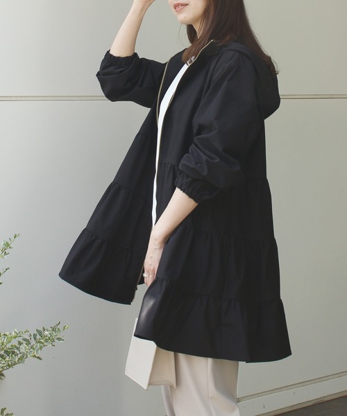 INCEDE（インシード）の「フード付きティアードコート（その他アウター・レディース・ベージュ/オフホワイト/ブラック・M/L/LL）」の14枚目の写真