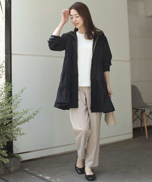 INCEDE（インシード）の「フード付きティアードコート（その他アウター・レディース・ベージュ/オフホワイト/ブラック・M/L/LL）」の10枚目の写真