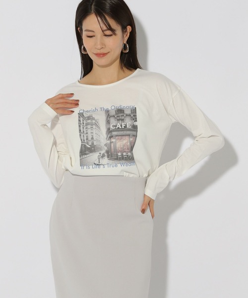 Elura(エルーラ)の「cityフォトプリントロンT/316576(Tシャツ/カットソー・レディース・チャコールグレー/ホワイト系その他6/ホワイト・LARGE/MEDIUM)」の3枚目の写真