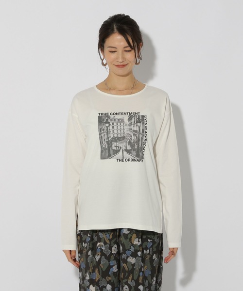 Elura(エルーラ)の「cityフォトプリントロンT/316576(Tシャツ/カットソー・レディース・チャコールグレー/ホワイト系その他6/ホワイト・LARGE/MEDIUM)」の6枚目の写真