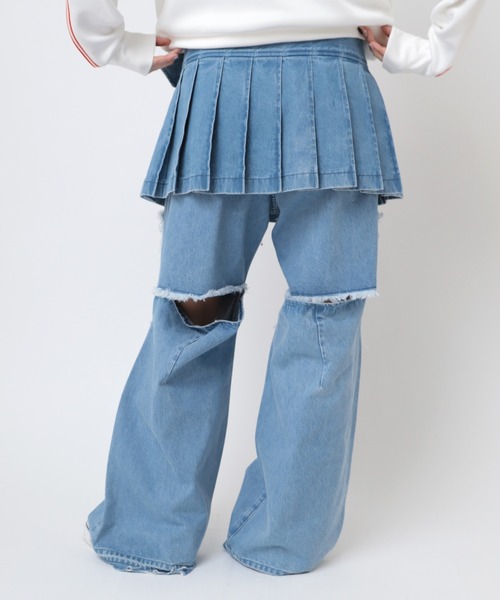 RNA（アールエヌエー）の「G1084 プリーツラップミニスカート（デニムスカート・レディース・ブラック/ブルー・MEDIUM）」の12枚目の写真