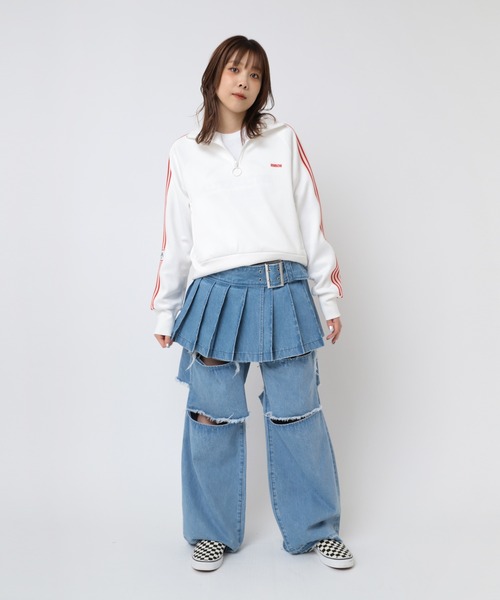 RNA（アールエヌエー）の「G1084 プリーツラップミニスカート（デニムスカート・レディース・ブラック/ブルー・MEDIUM）」の21枚目の写真