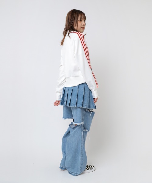 RNA（アールエヌエー）の「G1084 プリーツラップミニスカート（デニムスカート・レディース・ブラック/ブルー・MEDIUM）」の22枚目の写真