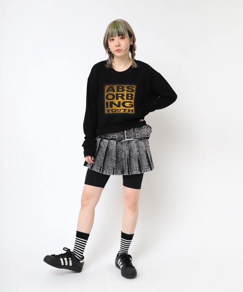 RNA（アールエヌエー）の「G1084 プリーツラップミニスカート（デニムスカート・レディース・ブラック/ブルー・MEDIUM）」の14枚目の写真