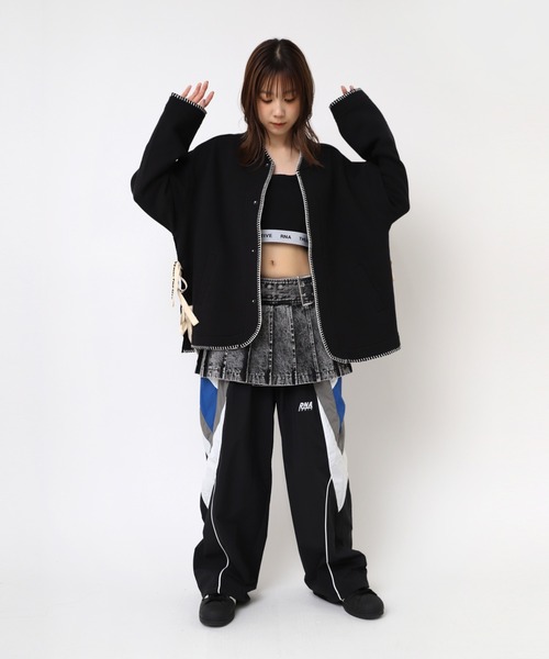 RNA（アールエヌエー）の「G1084 プリーツラップミニスカート（デニムスカート・レディース・ブラック/ブルー・MEDIUM）」の16枚目の写真