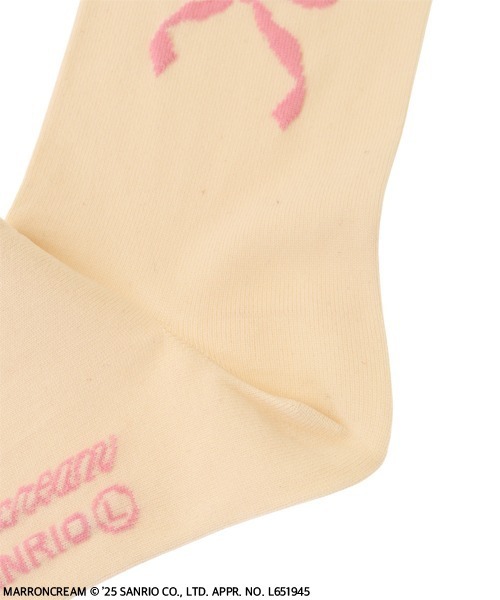 Candy Stripper（キャンディストリッパー）の「【MARRONCREAM】RIBBON ソックス（ソックス/靴下・レディース・ライトベージュ/サーモンピンク・FREE）」の5枚目の写真