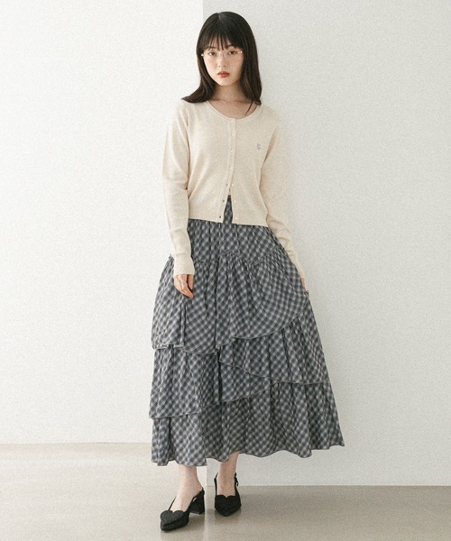 Heather（ヘザー）の「モチーフコンパクトカーディガン　322180（カーディガン/ボレロ・レディース・アイボリー/グレー/ピンク/ミント/ネイビー/ライトブルー/ブラウン/ボルドー・FREE）」の13枚目の写真