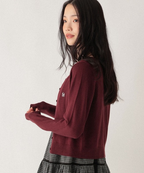 Heather（ヘザー）の「モチーフコンパクトカーディガン　322180（カーディガン/ボレロ・レディース・アイボリー/グレー/ピンク/ミント/ネイビー/ライトブルー/ブラウン/ボルドー・FREE）」の17枚目の写真