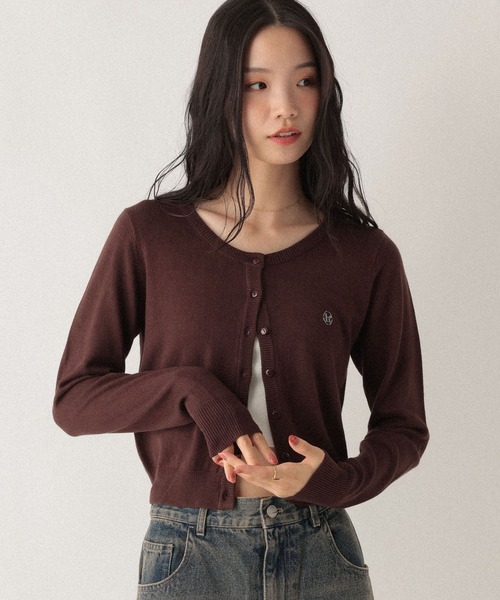 Heather（ヘザー）の「モチーフコンパクトカーディガン 322180