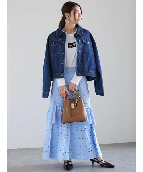 Te chichi（テチチ）の「デニムルーズシルエットGジャン（ノーカラージャケット・レディース・ブルー・F）」の3枚目の写真