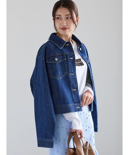 Te chichi（テチチ）の「デニムルーズシルエットGジャン（ノーカラージャケット・レディース・ブルー・F）」の4枚目の写真