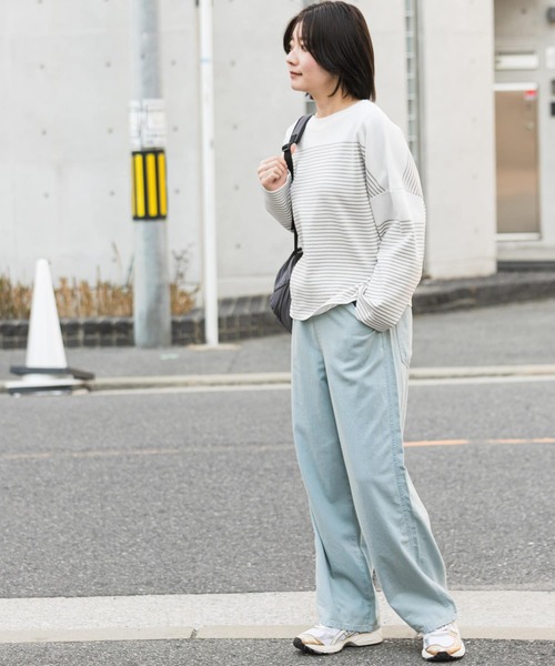 EKAL（エカル）の「『イージーケア』ナバルボーダーニットプルオーバー（ニット/セーター・レディース・グレー/ロイヤルブルー・ONE）」の7枚目の写真