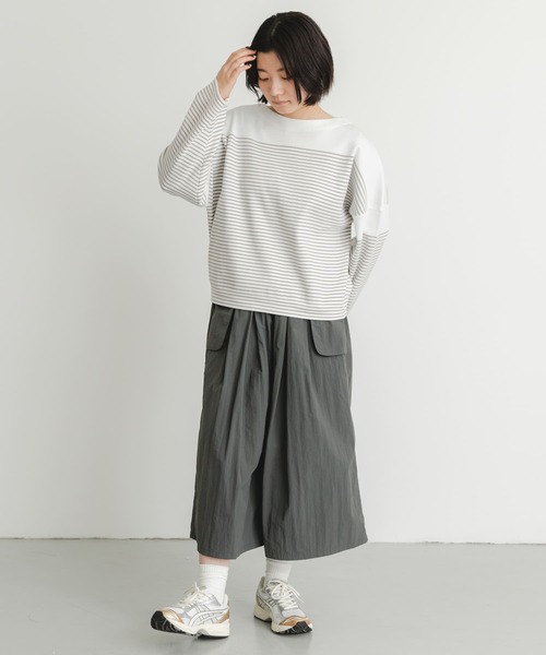 EKAL（エカル）の「『イージーケア』ナバルボーダーニットプルオーバー（ニット/セーター・レディース・グレー/ロイヤルブルー・ONE）」の9枚目の写真