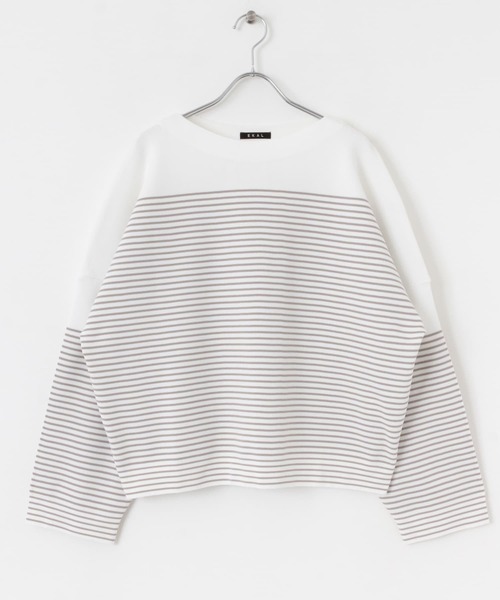 EKAL（エカル）の「『イージーケア』ナバルボーダーニットプルオーバー（ニット/セーター・レディース・グレー/ロイヤルブルー・ONE）」の17枚目の写真