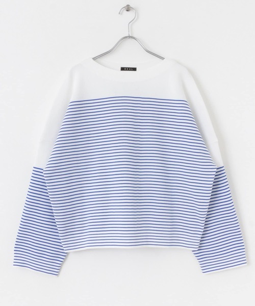 EKAL（エカル）の「『イージーケア』ナバルボーダーニットプルオーバー（ニット/セーター・レディース・グレー/ロイヤルブルー・ONE）」の18枚目の写真