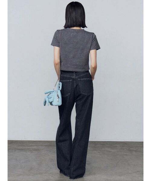 EMODA（エモダ）の「ルーズワイドハイウエストジーンズ（デニムパンツ・レディース・ブラック/ライトブルー・SMALL/MEDIUM）」の7枚目の写真