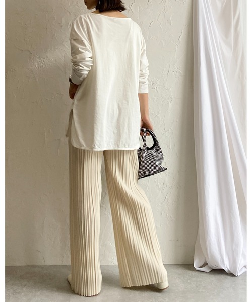 She's Closet(シーズクローゼット)の「セミワイドストレートロングプリーツパンツ(その他パンツ・レディース・アイボリー/グレイッシュベージュ/チャコールグレー/ブラック・L/M)」の7枚目の写真