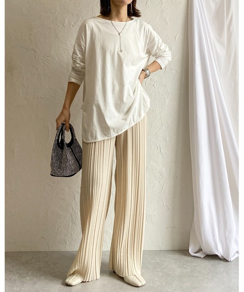 She's Closet(シーズクローゼット)の「セミワイドストレートロングプリーツパンツ(その他パンツ・レディース・アイボリー/グレイッシュベージュ/チャコールグレー/ブラック・L/M)」の21枚目の写真