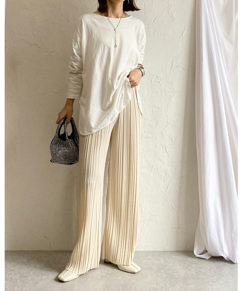 She's Closet(シーズクローゼット)の「セミワイドストレートロングプリーツパンツ(その他パンツ・レディース・アイボリー/グレイッシュベージュ/チャコールグレー/ブラック・L/M)」の22枚目の写真