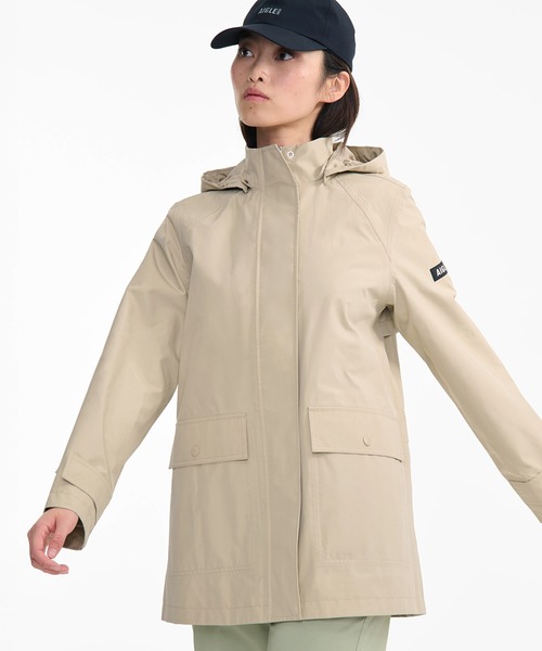 AIGLE(エーグル)の「防風 防水 透湿 GORE-TEX ゴアテックス 2レイヤー フーデッドコート / フード取り外し可(マウンテンパーカー・レディース・ベージュ/ダークブルー・35/38/36/40)」の3枚目の写真
