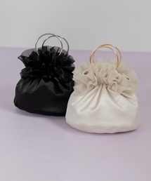 kaene（カエン）の「【kaene】サテンフリルバッグ/お呼ばれ/結婚式/パーティー（ハンドバッグ）」