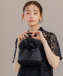 kaene（カエン）の「【kaene】サテンフリルバッグ/お呼ばれ/結婚式/パーティー（ハンドバッグ）」