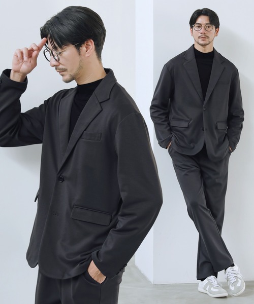 セットアップ 2点セット】ダブルジャージーノーカラーorテーラード