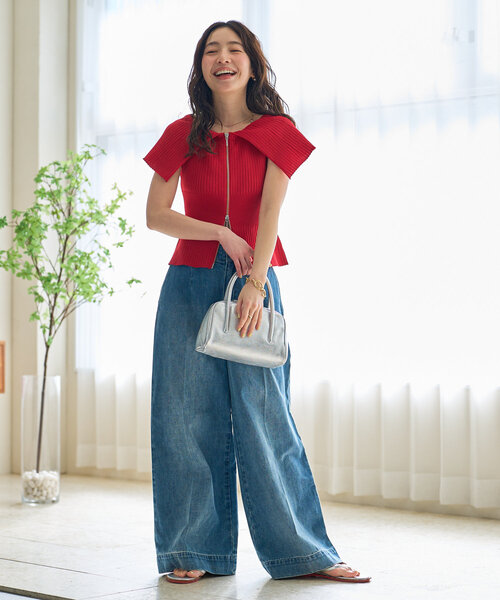 人気スタッフmiki監修ジップ2WAYニット PSサイズ セール】【スタッフmiki監修】ジップ2WAYニット（ニット