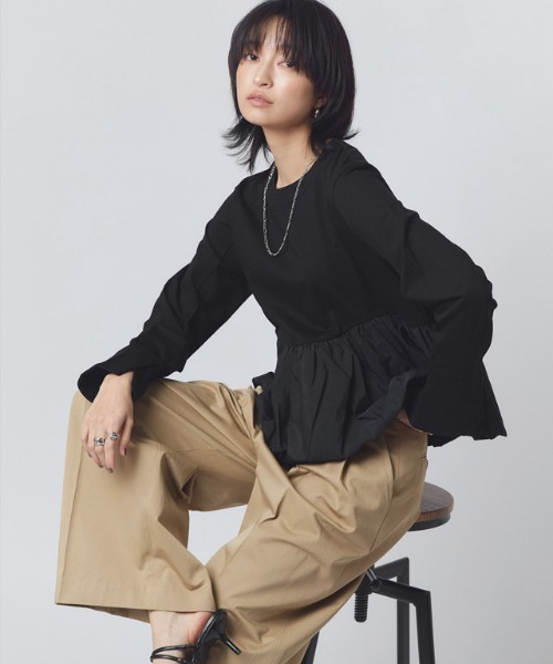 バルーン切り替えカットソー（Tシャツ/カットソー）｜RASW（ラス