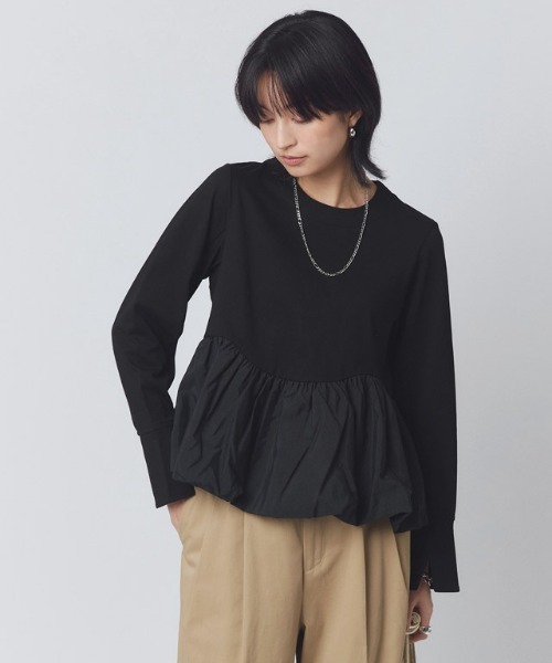 RASW(ラス)の「バルーン切り替えカットソー(Tシャツ/カットソー・レディース・オフホワイト/ブラック・M/L)」の4枚目の写真