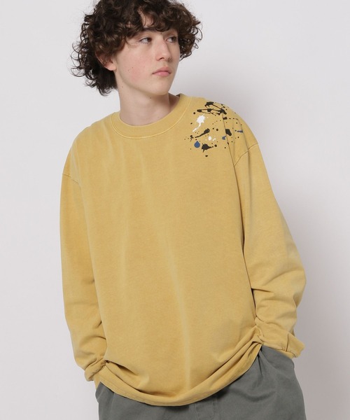 niko and...(ニコアンド)の「【NATOKii(ネイトゥーキー)】ピグペイントロンTEE(Tシャツ/カットソー・メンズ・マスタード/ライトグリーン・LARGE/MEDIUM)」の7枚目の写真