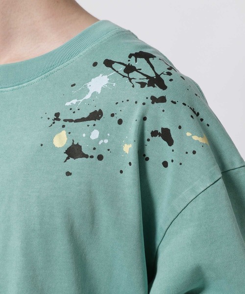 niko and...(ニコアンド)の「【NATOKii(ネイトゥーキー)】ピグペイントロンTEE(Tシャツ/カットソー・メンズ・マスタード/ライトグリーン・LARGE/MEDIUM)」の18枚目の写真